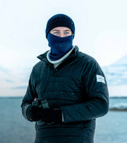 Model wearing the Finisterre Biosmock