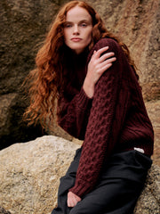Amy Powney + Finisterre Aran Damen-Strickpullover