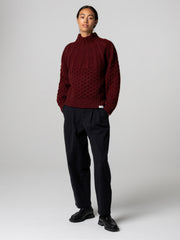 Amy Powney + Finisterre Aran Damen-Strickpullover