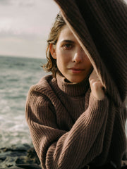 Amy Powney + Finisterre Fisherman Damen-Rippstrickpullover mit Rollkragen