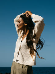 Damen-Cardigan mit offener Strickstruktur