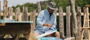 Lucas Beaufort paining at finisterre HQ