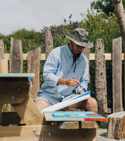 Lucas Beaufort paining at finisterre HQ