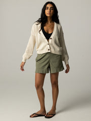 Damen-Cardigan mit offener Strickstruktur