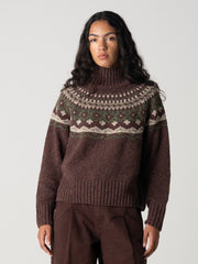 Women's Merrose Fair Isle High Neck Jumper